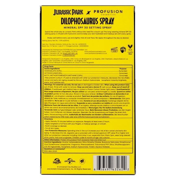 Profusion Cosmetics x Jurassic Park Dilophos Mineral SPF 30 Setting Spray - Picture 5 of 7